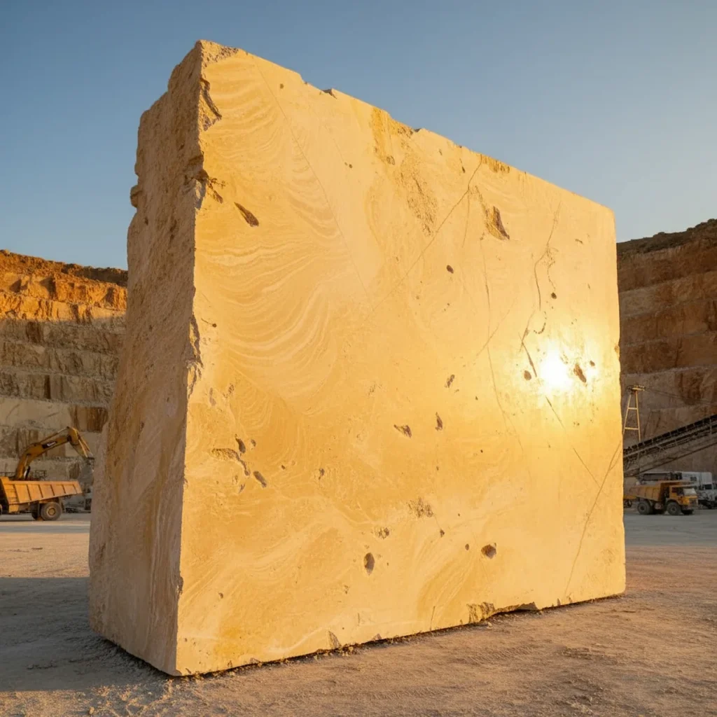 Lemon travertine block (1)